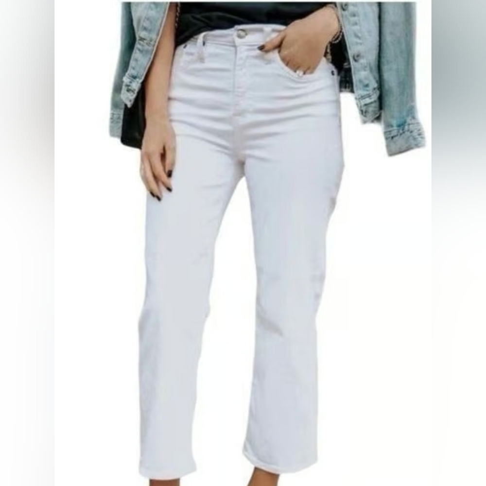 Women's Cabi Kick It Crop Jeans, White, Size 8, Pre-Owned